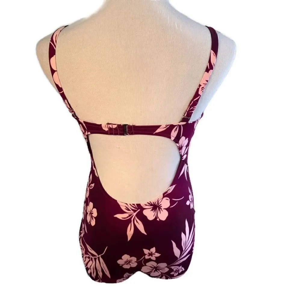 Leileni Floral One Piece Bathing Suit Sz 12